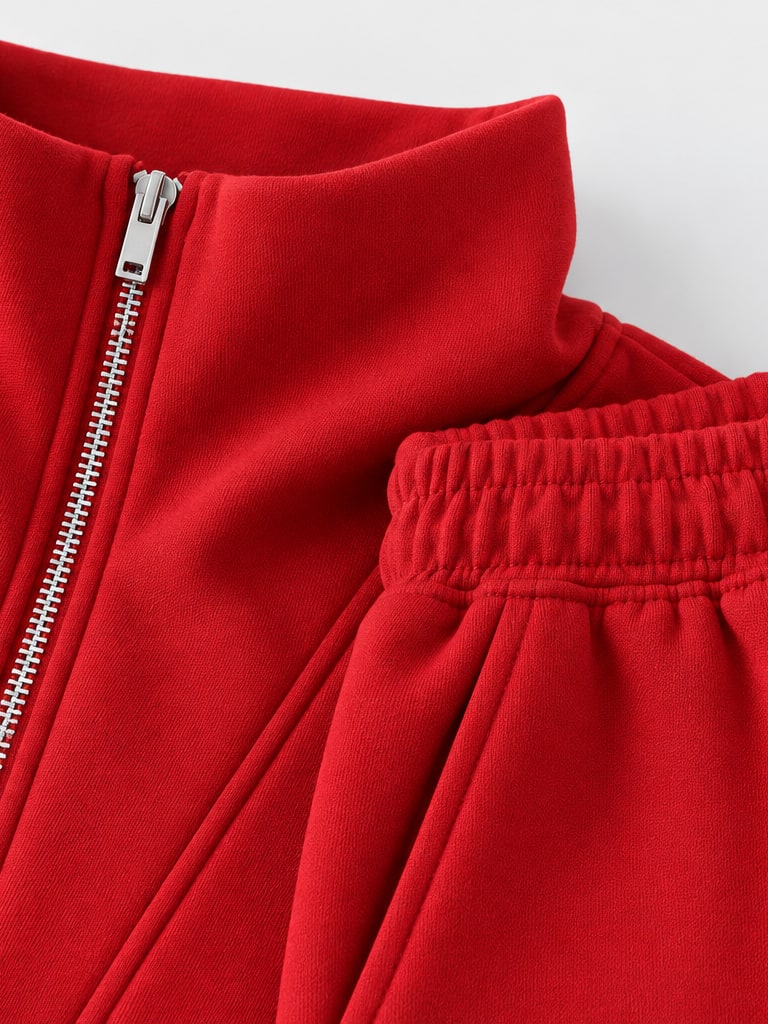 Zip Neck Sweatshirt Set