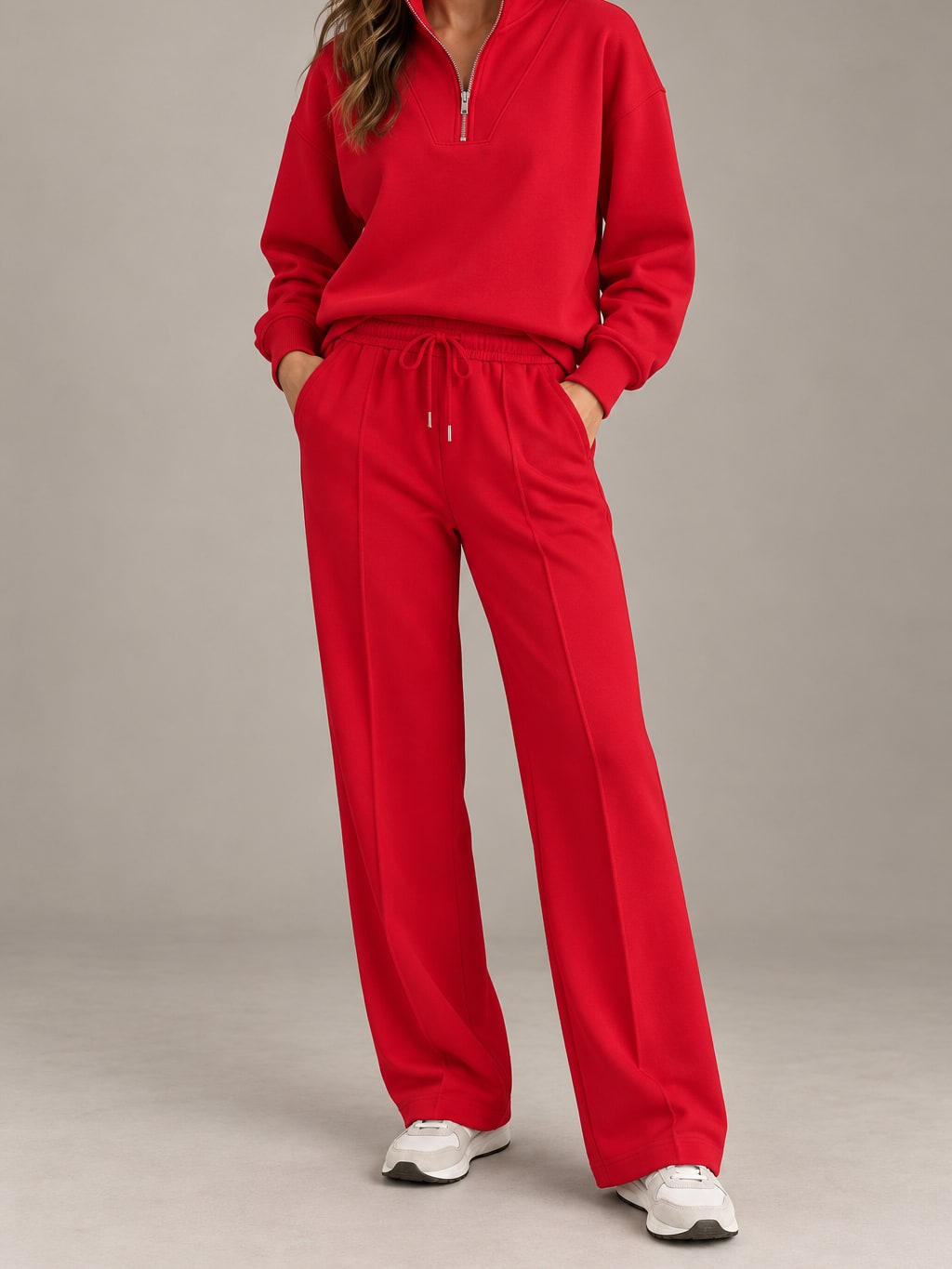 Zip Neck Sweatshirt Set